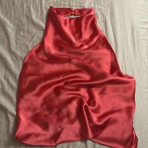 Zara Pink Satin Halter Top